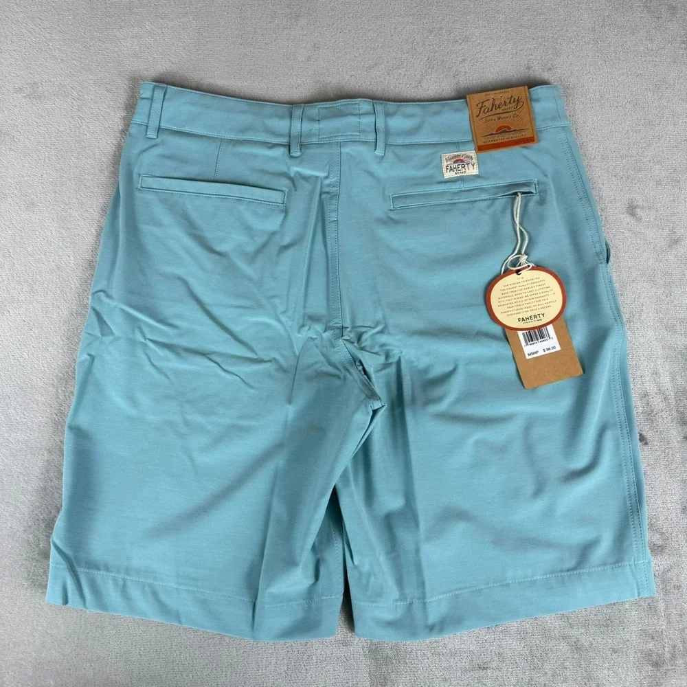 Faherty All-Day Shorts Mens 33 Turquoise Sky 9